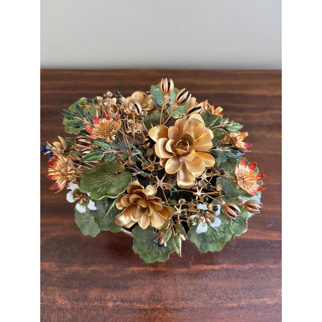 1970s Fleurs Des Siècles Enamel Flower Bouquet by Vista Alegre for Mottahedeh For Sale In South Bend - Image 6 of 10
