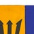 This vintage Barbados flag is made from a blended wool cloth, with sewn panels and printed emblem visible on both sides....