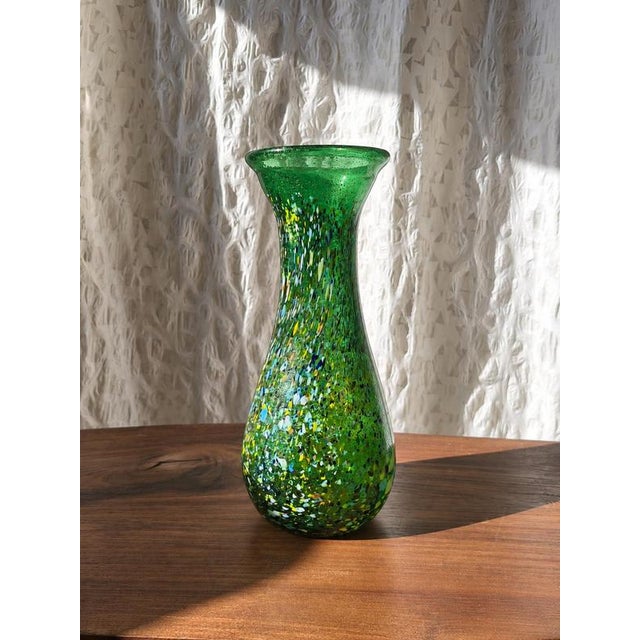 Vintage Green Art Glass Vase, 1990s For Sale - Image 3 of 7