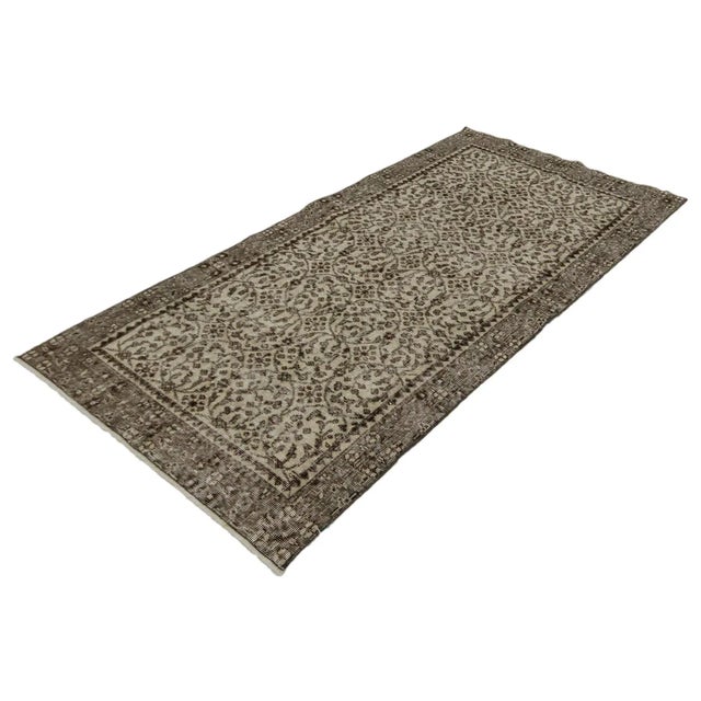 Mid-Century Modern Vintage Neutral Turkish Rug-3′5″ × 6′8″ For Sale - Image 3 of 7
