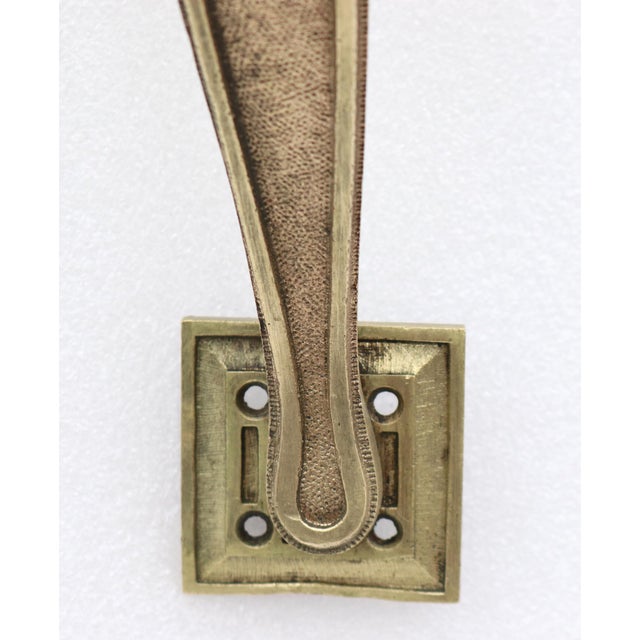 Traditional Vintage 9.5 In. Brass Thumb Latch Door Pull Handle For Sale - Image 3 of 5