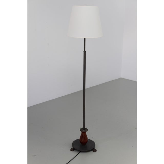 Art Deco Danish Floor Lamp in Brass, Wood and Iron by Lyfa, 1920s For Sale - Image 11 of 18