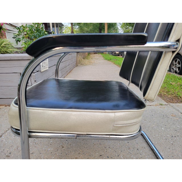Black Mid 20th Century Streamline Art Deco Springer Club Chair For Sale - Image 8 of 17