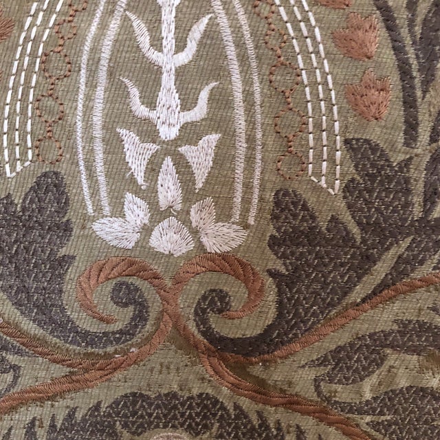 Greige Oscar De La Renta Damask Fabric For Sale - Image 8 of 9