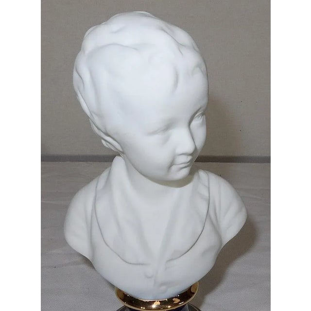 Small bust in Limoges cookie representing the young Alexandre Brongniart (1770 - 1847), French Scientist. The work was...