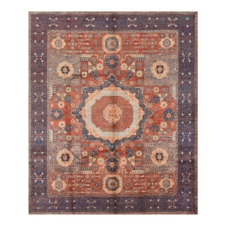 Fine Mamluk Red Wool Hand-Knotted Oriental Rug - 8’1” X 9’9” For Sale