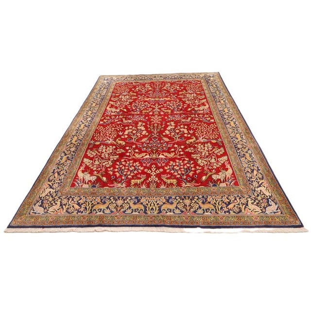 Middle Eastern Rug in Wool and Silk For Sale - Image 5 of 6