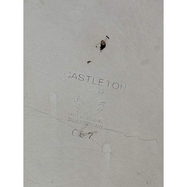 Silver Vintage Castleton Large Platter Silver Plated 17 Inch Round Centerpiece For Sale - Image 8 of 8