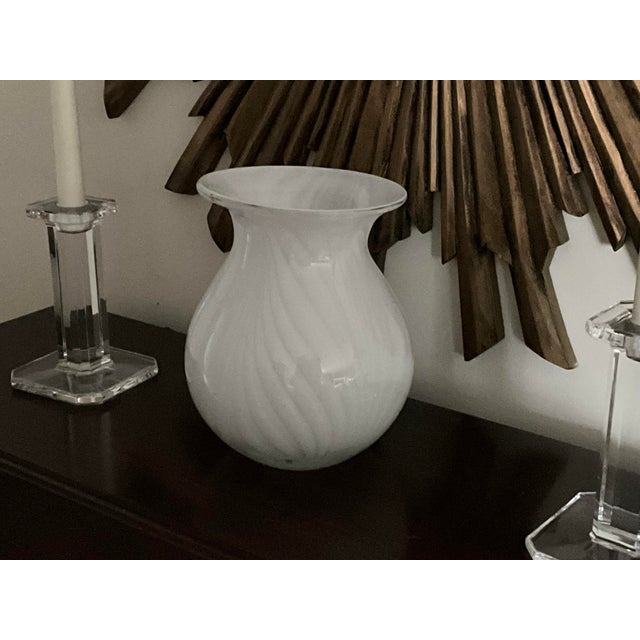 Glass Late 20th Century Feathered Case Glass Vase For Sale - Image 7 of 11