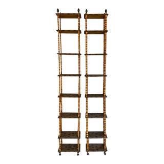 Early English Aesthetic Movement / Folk Art Bamboo Etageres / Shelves - Pair For Sale