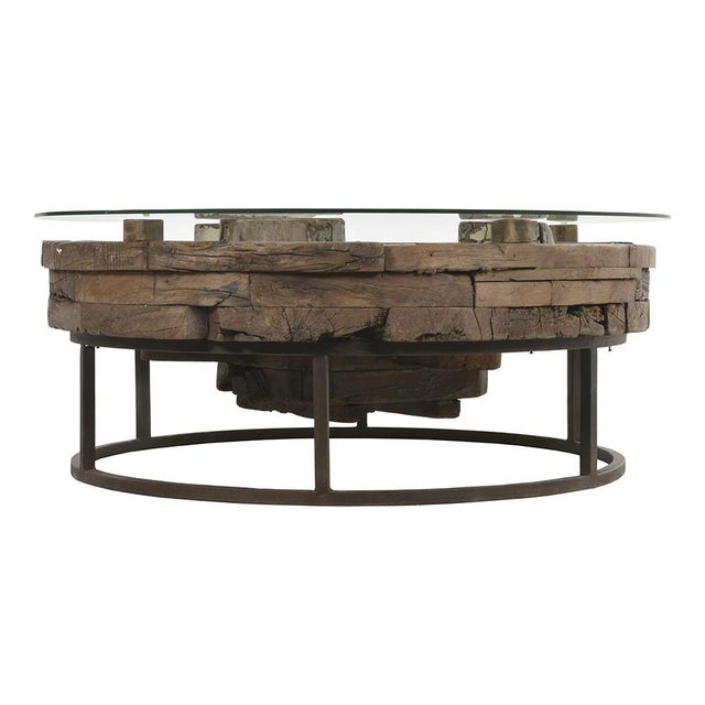 Coffee table made from an old industrial mould. This piece is designed in the style of the selected designer and/or...