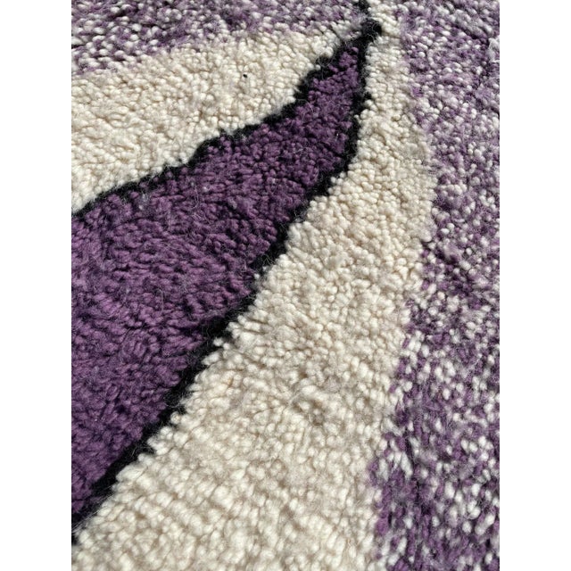 Moroccan Artist Moroccan Purple Contemporary Hand-Knotted Area Rug For Sale - Image 4 of 6