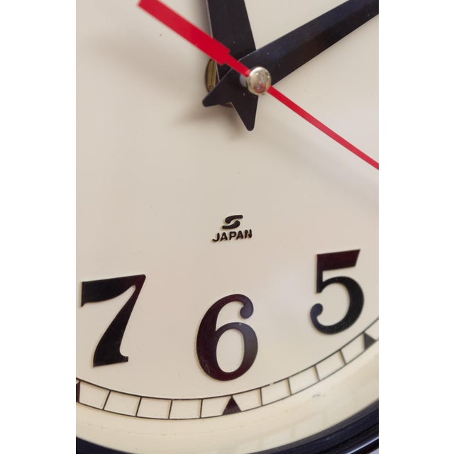 Black Vintage Black Wall Clock from Seiko, 1990s For Sale - Image 8 of 9