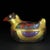 This striking antique lacquerware box is finely modeled in the form of a crested eagle or bird, a traditional symbol of...