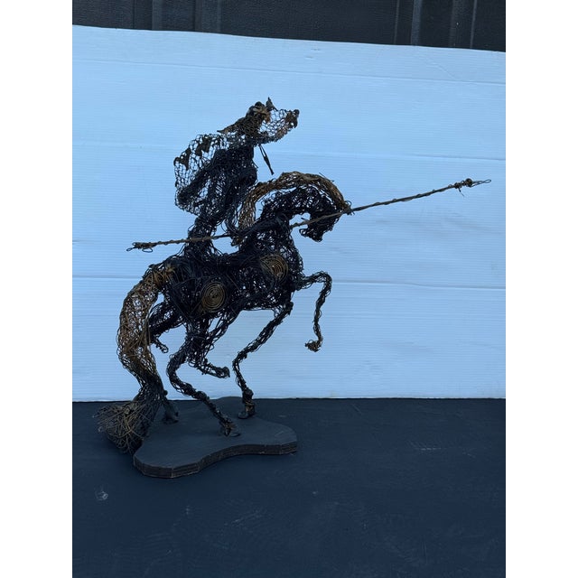 1960s 1960s Mid Century Brutalist Metal Wire Don Quixote Sculpture For Sale - Image 5 of 8