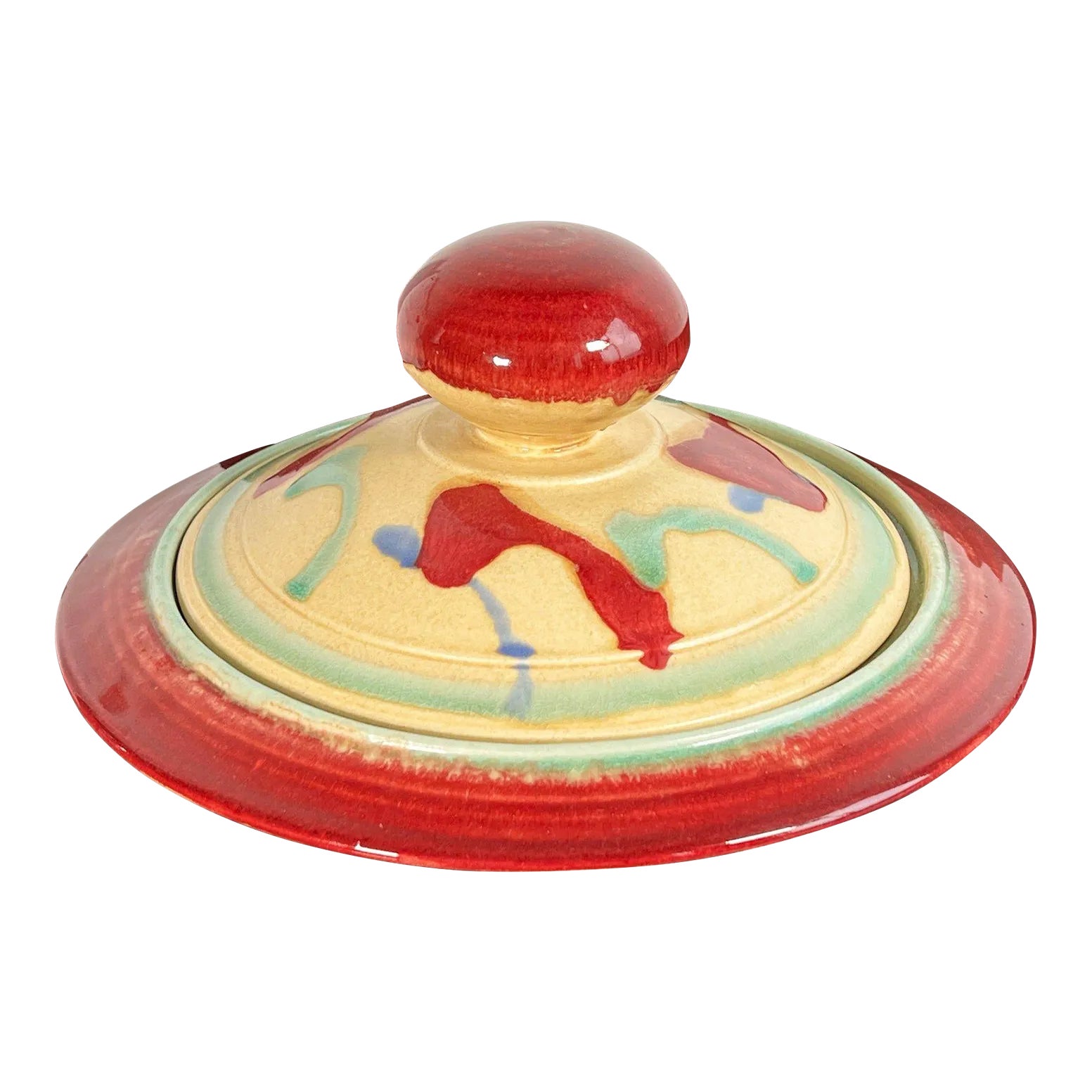 Vintage 1980's Postmodern Ceramic Casserole / Serving Bowl