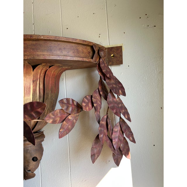 Brown 20th Century Acanthus Wreath Demi Wall Shelves For Sale - Image 8 of 11