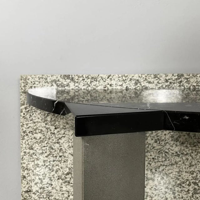 Italian Modern Black Marble Granite Console Aldo Cibic for Memphis, 1980s For Sale - Image 17 of 18