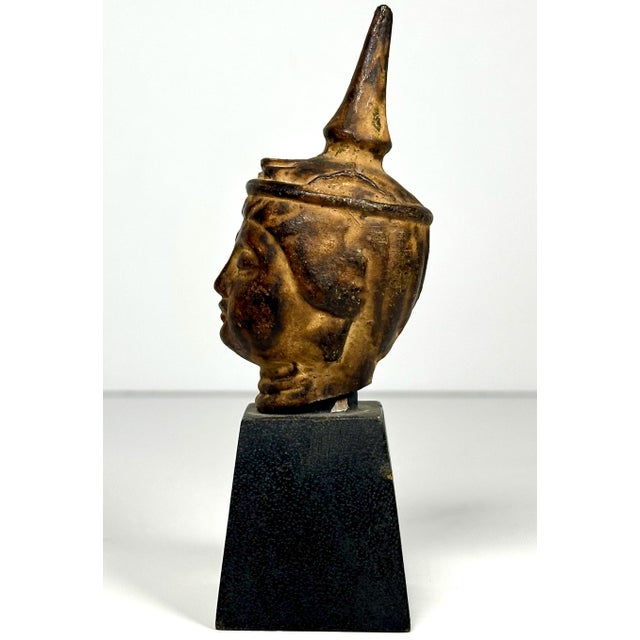 Bronze Antique Thai Bronze Buddha Head Fragment - 19th Century Sculpture For Sale - Image 8 of 10