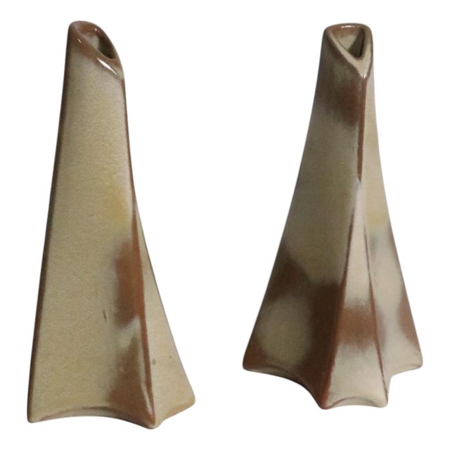 Pr. Francoma Model 41 Plainsman Art Pottery Vases C. 1960/70's For Sale