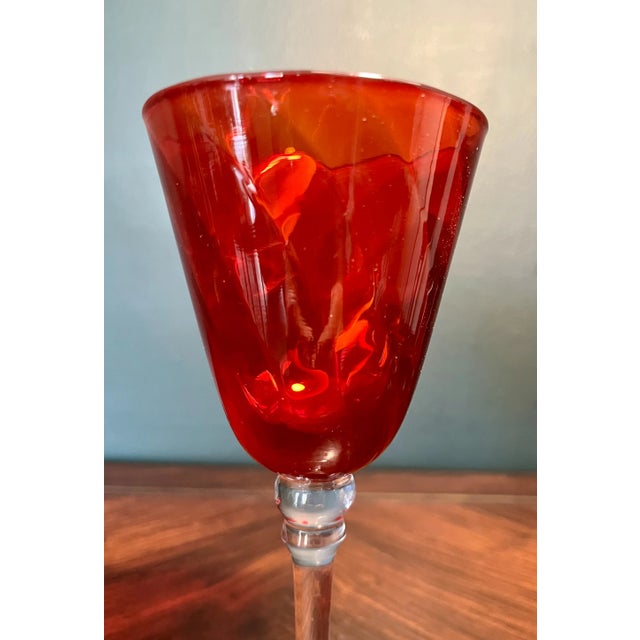 1980s Circa 1980 Rosenthal Studio-Line Ruby Wine or Champagne Glasses- Set of 4 For Sale - Image 5 of 7
