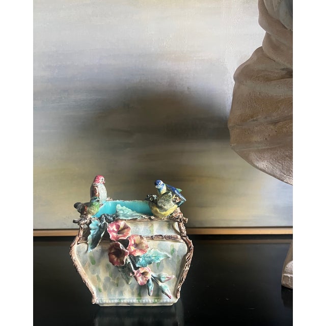 19th Century Barbotine Majolica Jardinière For Sale - Image 4 of 13