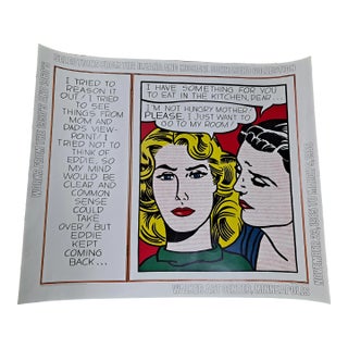Roy Liehtenstein Walker Art Center Eddie Diptych Offset Lithograph For Sale
