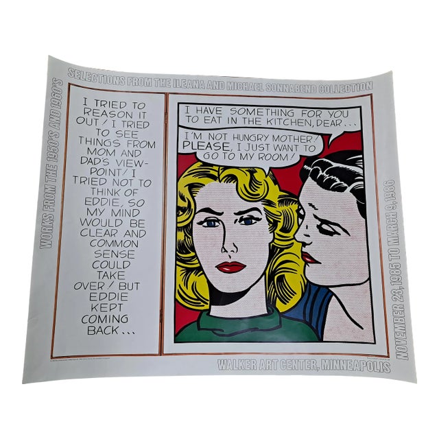 Roy Liehtenstein Walker Art Center Eddie Diptych Offset Lithograph For Sale