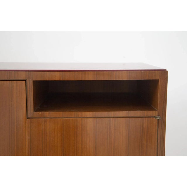 Mid-Century Modern Vintage Sideboard in Wood and Red Glass by Melchiorre Bega For Sale - Image 3 of 9