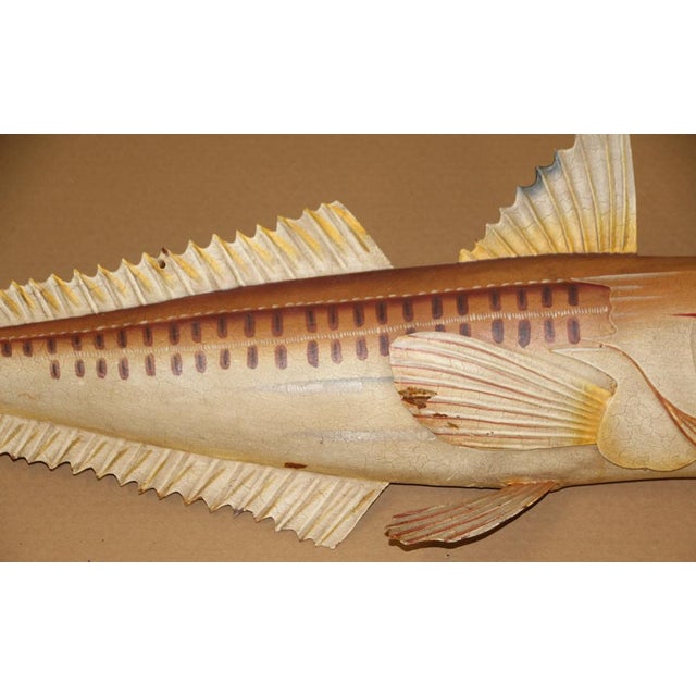 Beige Large Metal Fish Trade Sign, 1970s For Sale - Image 8 of 16