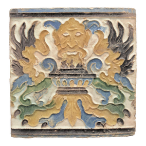 Antique Spanish Tile With Mythological Creatures