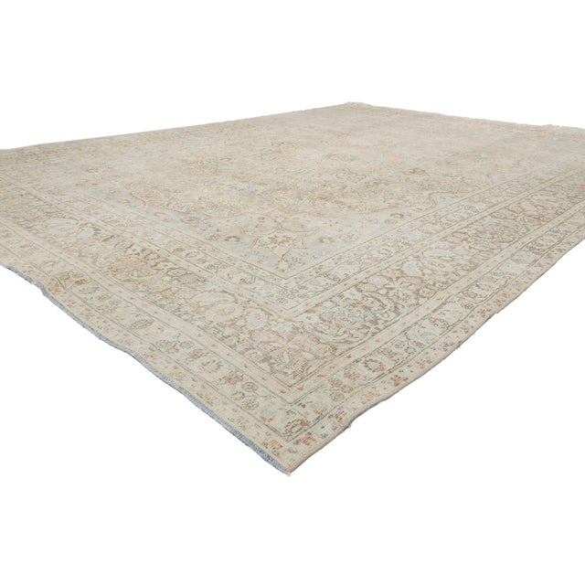 53219 Antique Persian Mashhad Rug, 09'02 x 12'03. The Celestial Reverie: An Antique Persian Mashhad Masterpiece of Floral...