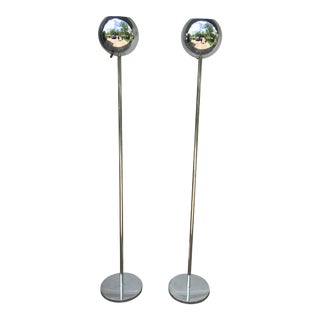 Mid-Century Lightolier Chrome Orb Floor Lamp - A Pair For Sale