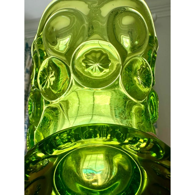 Green 1960’s Moon & Stars Pattern Glass Dish For Sale - Image 8 of 10