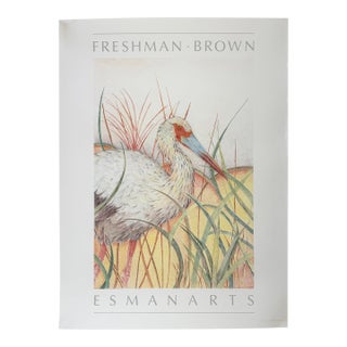 1984, White Ibis, Offset Lithography Print, Artist Louise Freshman Brown For Sale
