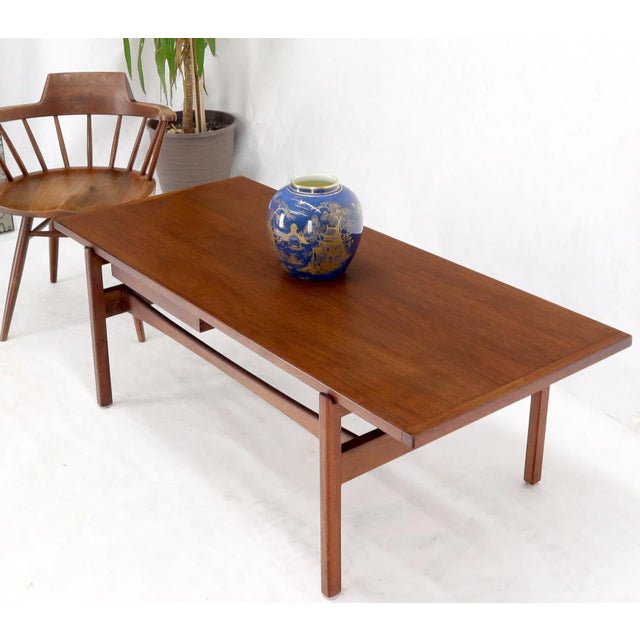 Brown One Drawer Rectangle Shape Teak Danish Mid-Century Modern Coffee Table For Sale - Image 8 of 13