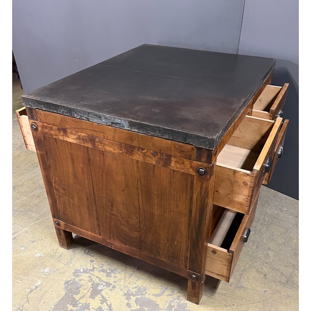 Industrial Double-Sided Pine Chest of Drawers For Sale - Image 10 of 11