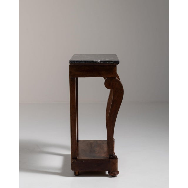 19th Century France Deep Ebony Black Ebonized Pedestal Side Table For Sale - Image 9 of 11