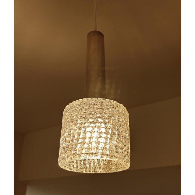 Vintage Glass Pendant Lights from Kalmar, 1970s, Set of 3 For Sale - Image 6 of 16