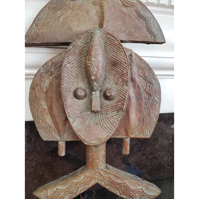Wood 20th C. African Tribal Art Kota Mbulu-Ngulu Reliquary Figure For Sale - Image 7 of 10