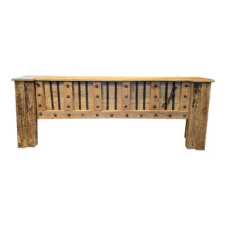Antique Repurposed Indian Door Console, Handcrafted Reclaimed Wood Sideboard For Sale