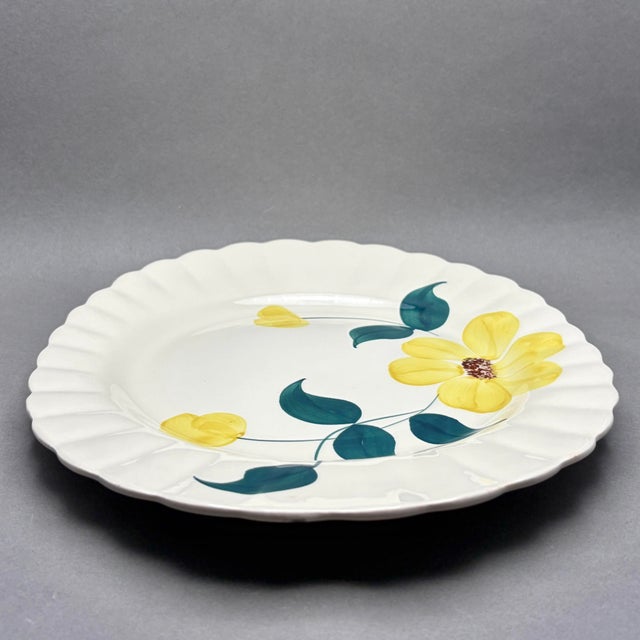 Ceramic Vintage Blue Ridge Southern Potteries “Ridge Daisy Yellow Flower” Oval Platter For Sale - Image 7 of 8