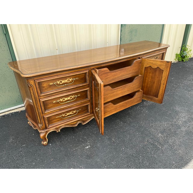 1980s Drexel Brittany Collection French Country Long Triple Dresser For Sale - Image 9 of 12