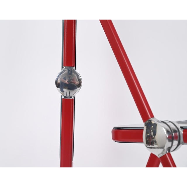 Red and Smoked Acrylic Plia Folding Chairs by Piretti for Castelli Italy, 1970s For Sale - Image 11 of 18