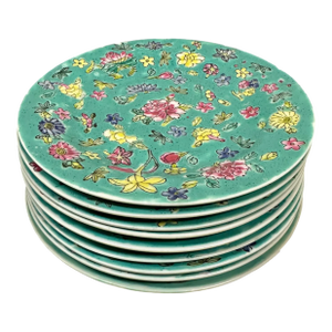 Early 20th Century Chinese Mille Fleur Desert Plates, 1890-1919- Set of 9