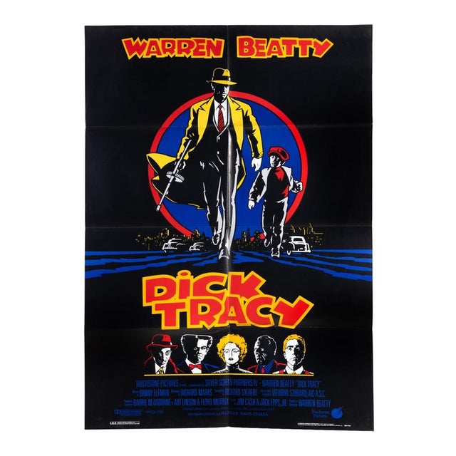 1990s Dick Tracy Vintage Poster, Italian 2-Foglio, 1990, Bold Graphic Design For Sale - Image 5 of 6