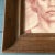Mid-Century Modern Original Vintage Sepia Conte Drawing Female Portrait Modernist Worm Wood Frame 1950’s For Sale - Image 3 of 5