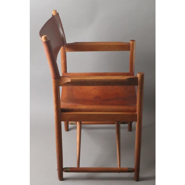 Model 903 Foldable Chair in Saddle Leather and Oak by Kurt Culetto for Horgenglarus, 1960s For Sale - Image 17 of 18