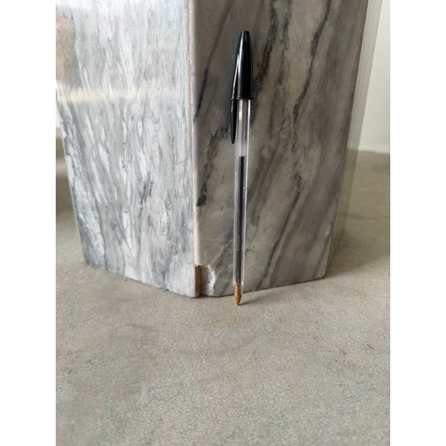 1980’s Postmodern Octagonal Marble Pedestals – Set of 3 For Sale - Image 10 of 12