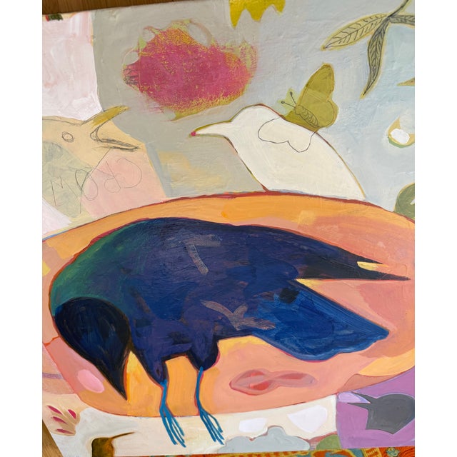 “Crow Rules” a Fun Bird Painting by LWren Walraven For Sale - Image 9 of 14
